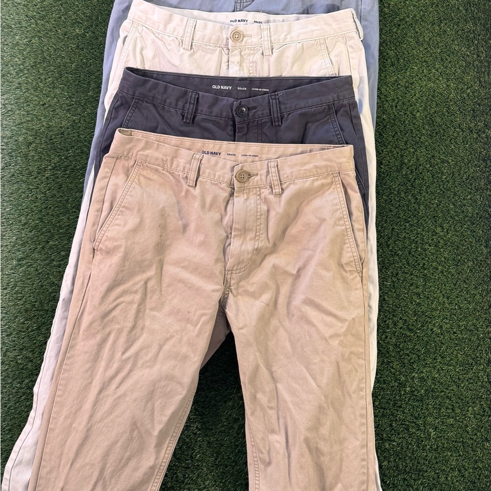 Old Navy Men's Chino Pants - Tan, Charcoal, Light Gray, Blue